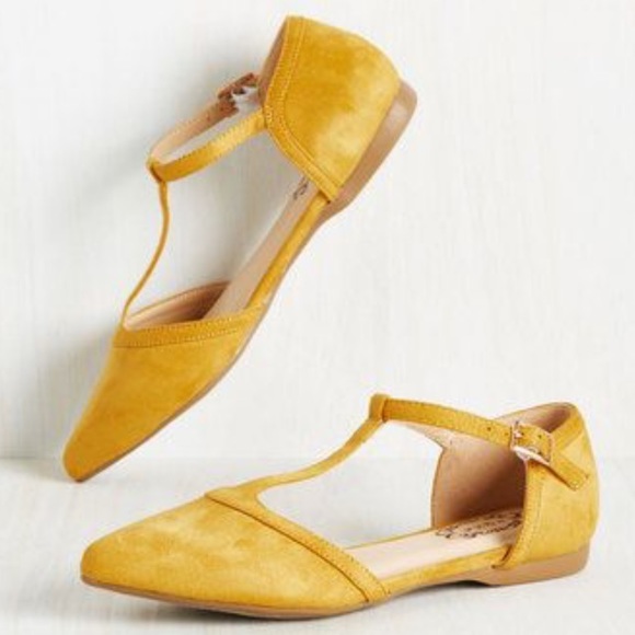 ModCloth Turn Back Prime Yellow Suede Flats - Picture 5 of 6
